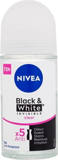 Produktbild NIVEA Unsichtbares Antitranspirant für Black & White Clear, 50 ml (Roll-on, 50 ml)