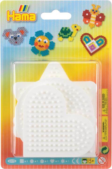 Hama Perlen Square, Circle, Hexagon, Heart, Star