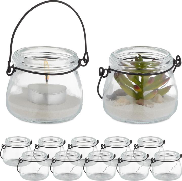 Image du produit Relaxdays 12x Photophore (12 x, 9 x 7,5 x 11,5 cm)