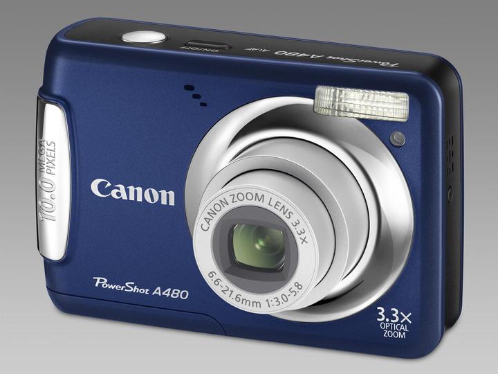 Canon PowerShot A480, 10 milioni di pixel, zoom 3,4x, blu (0.00 Mpx, 1/2,3'')