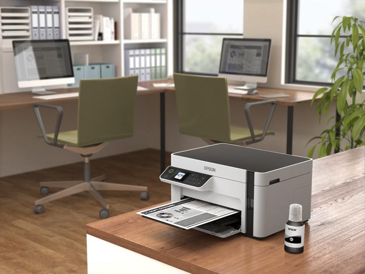 Immagine prodotto Epson Stampante compatta multifunzione EcoTank M2120 Mono, Inkjet, A4, Wi-Fi, Bianco (Inchiostro, Bianco e nero)