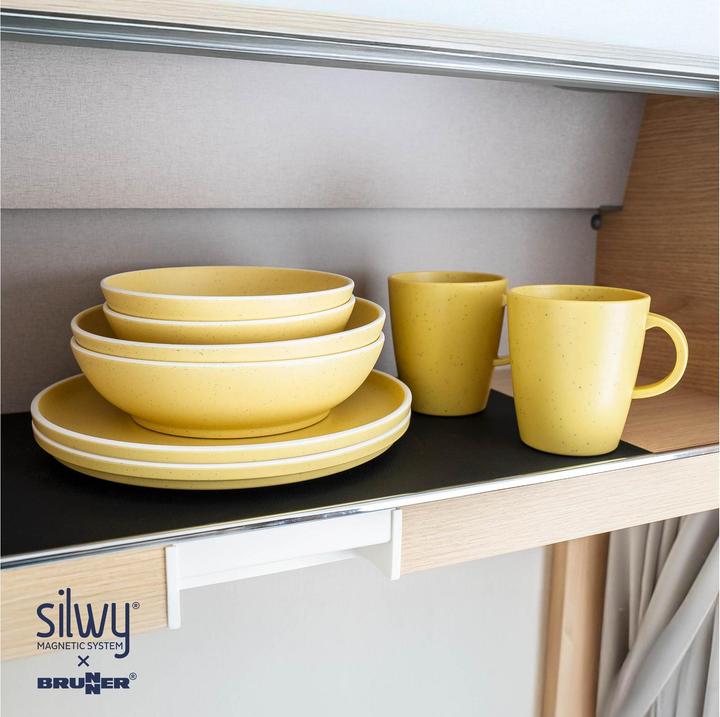 Actual product image Silwy Magnet-Kunststoff-Geschirrset Dolomit Yellow, Produkttyp