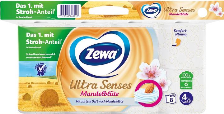 Produktbild Zewa Toilettenpapier Ultra Senses Mandelmilch 8 Rollen (8 x)