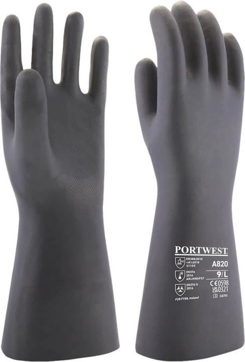 Actual product image Portwest Unisex Adult A820 Neoprene Chemical Gauntlet (S)