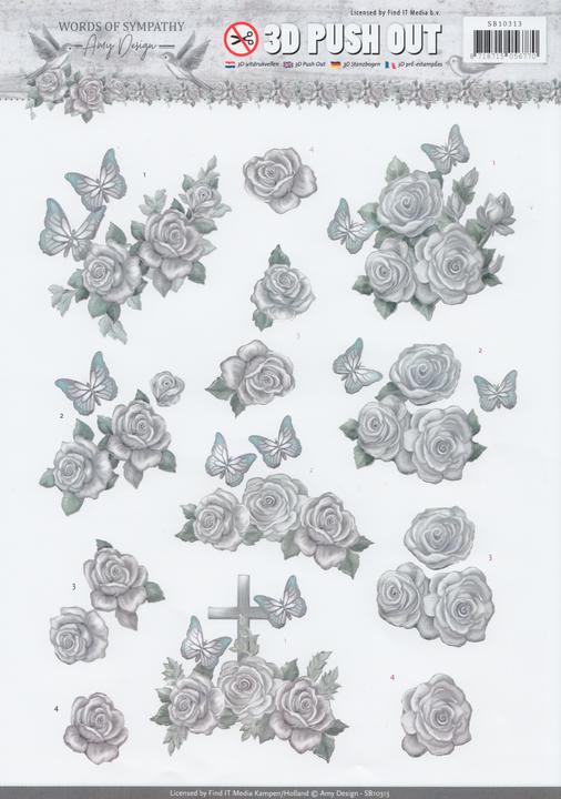 Produktbild Amy Design 3D-Stanzbogen-Set "Words of Sympathy" (2 x)