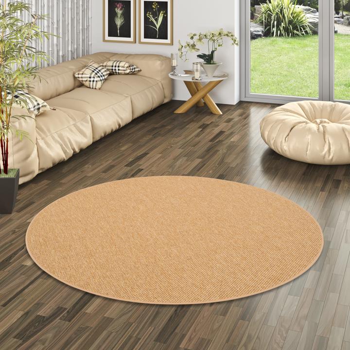 Actual product image Snapstyle Bentzon Natur Flachgewebe Teppich Rund (133 x 133 cm)