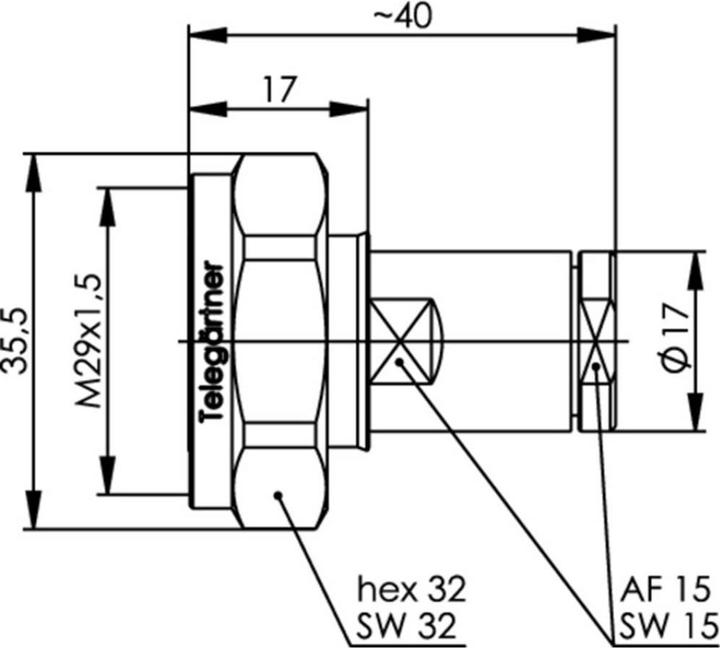 Actual product image Telegärtner 7-16 plug RG213/U,214/U,LMR400, TZC50032