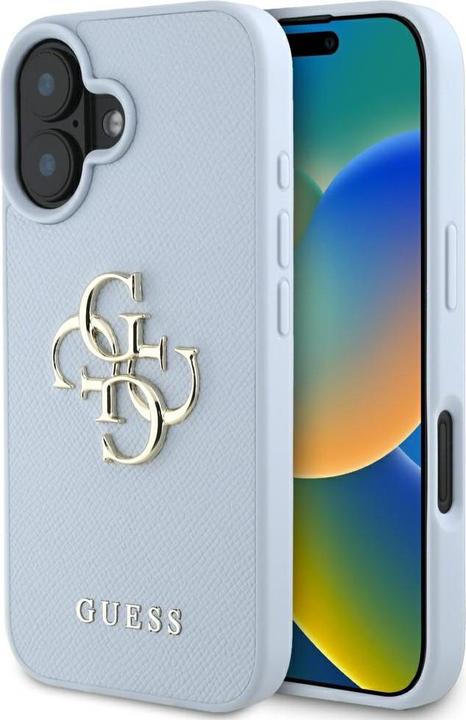 Produktbild Guess Hardcase PU Grained Big 4G and Classic Logo Case for iPhone 16 6,1" Blue (Apple iPhone 16)