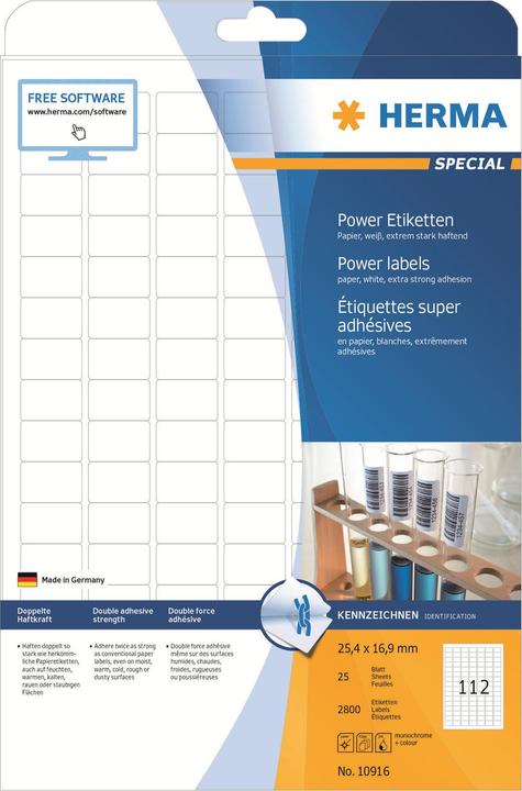 Actual product image HERMA Power labels A4