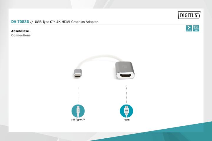 Immagine prodotto Digitus USB C a (HDMI, 4.60 cm)