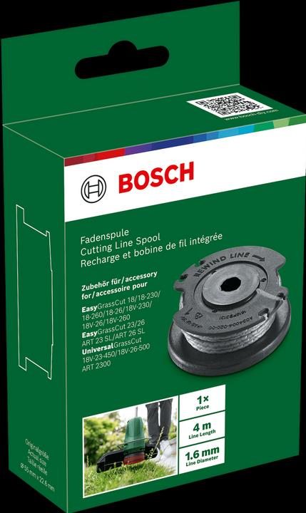 Actual product image Bosch Home & Garden Cutting line spool 4 m (1.6 mm) for EasyGrassCut18 (Weed whacker, Trimmer line + line spool)
