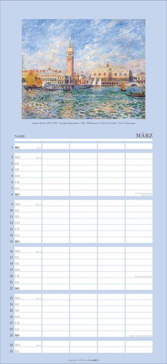 Produktbild Kunst Familienplaner 2026 (22 x 48 cm, Deutsch)