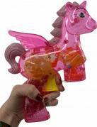 Actual product image Fun trading Bubble gun bubble gun unicorn mechanical manual LED with light (pink)