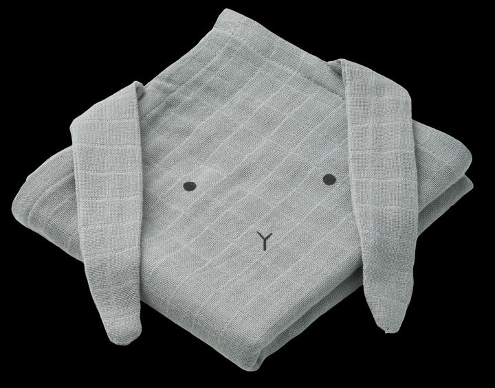 Actual product image Liewood 2Pack Hannah muslin cloths Fog (65 cm, 65 cm)