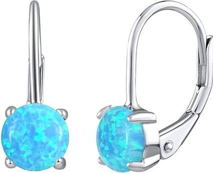 Silvego Silver earrings withue synthetic opal LPS1398M