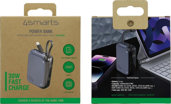 Produktbild 4smarts Powerbank Pocket (10000 mAh, 37 W, 37 Wh)