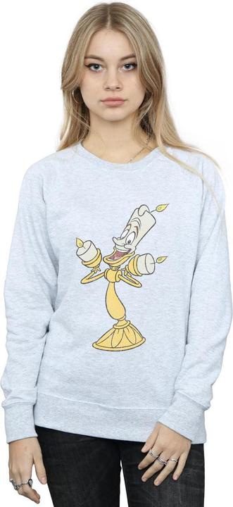 Actual product image Disney Womens/Ladies Beauty And The Beast Lumiere Distressed Sweatshirt (S)