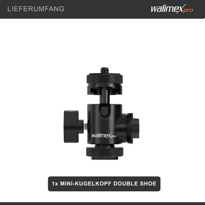 Image du produit Walimex pro Multi Mini-Tête de Boule Double Shoe (Tête sphérique)