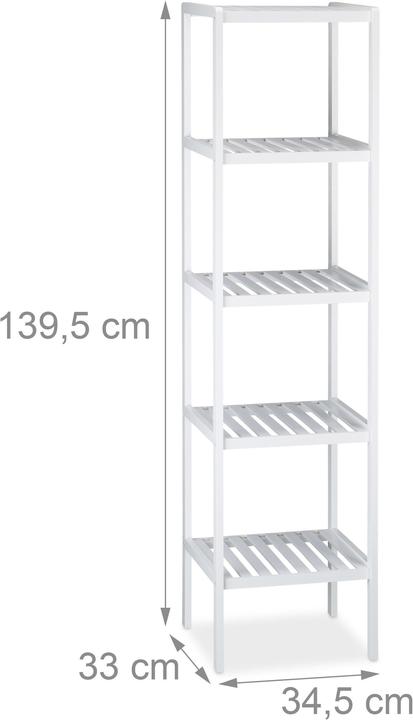 Immagine prodotto Relaxdays Mensola da bagno in bambù (34,5 x 33 x 139,5 cm)