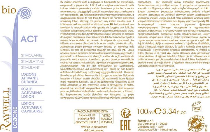 Actual product image Raywell Lotiune pentru scalp Bio Nature Scalp Activating,Toate tipurile de par, 100ml (100 ml)