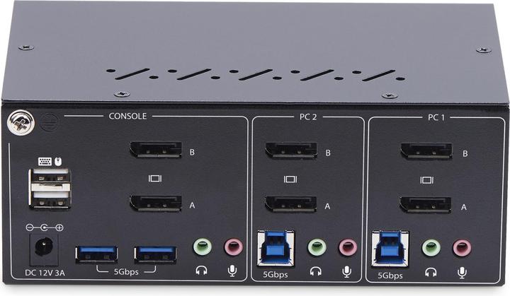 Actual product image StarTech COM 2-Port KVM Switch Dual Monitor DisplayPort 4K 60Hz 2x USB 3.0 2x USB 2.0 Hotkey/Printing