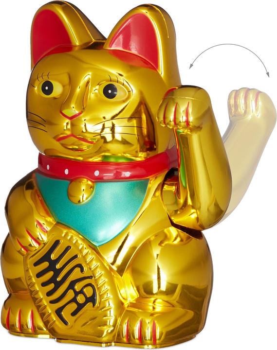 Image du produit Relaxdays Maneki Neko chat d'angle (10 x 8 x 16 cm)