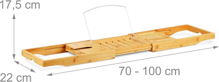Actual product image Relaxdays Bath tray bamboo (100 x 22 x 17.5 cm)
