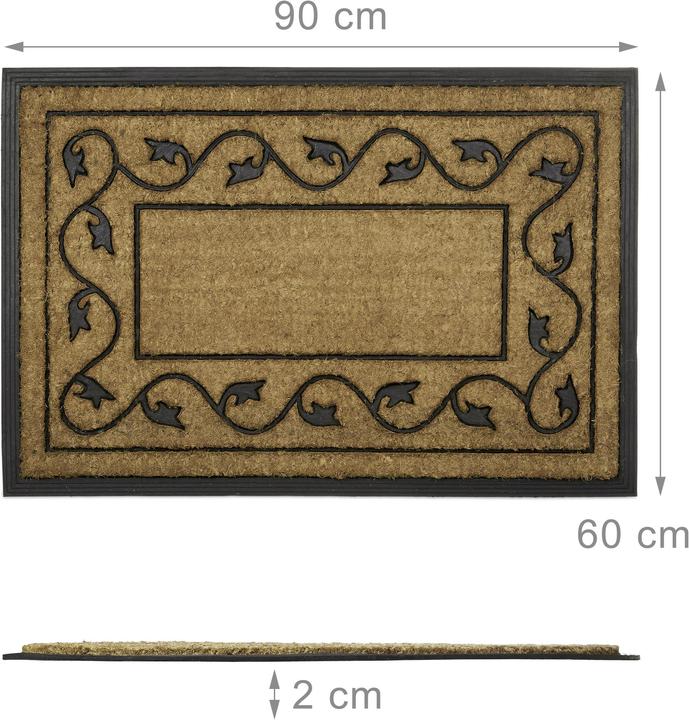 Image du produit Relaxdays Grand paillasson (90 x 60 x 2 cm)