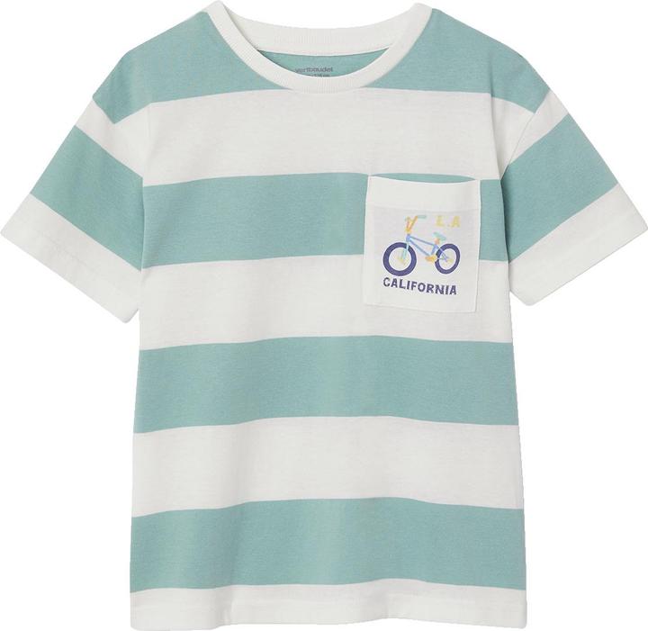 Vertbaudet Jungen T-Shirt mit breiten Streifen und Recycling-Baumwolle (128)
