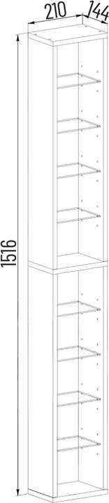 Produktbild VCM Holz CD DVD Stand Regal Rasato mit Glasböden (152 x 21 x 20 cm)