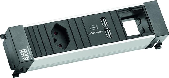 Produktbild Bachmann Einbausteckerleiste POWER FRAME 1x T13, USB, Custom-ABD Leer (1 x, Typ 13, 0.20 m)