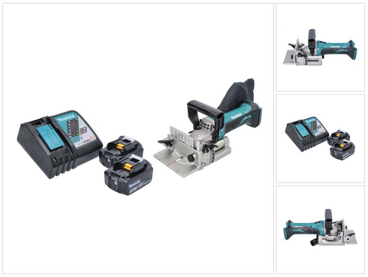 Produktbild Makita DPJ 180 RF Akku Nutfräse 18 V 100 mm + 2x Akku 3,0 Ah + Ladegerät