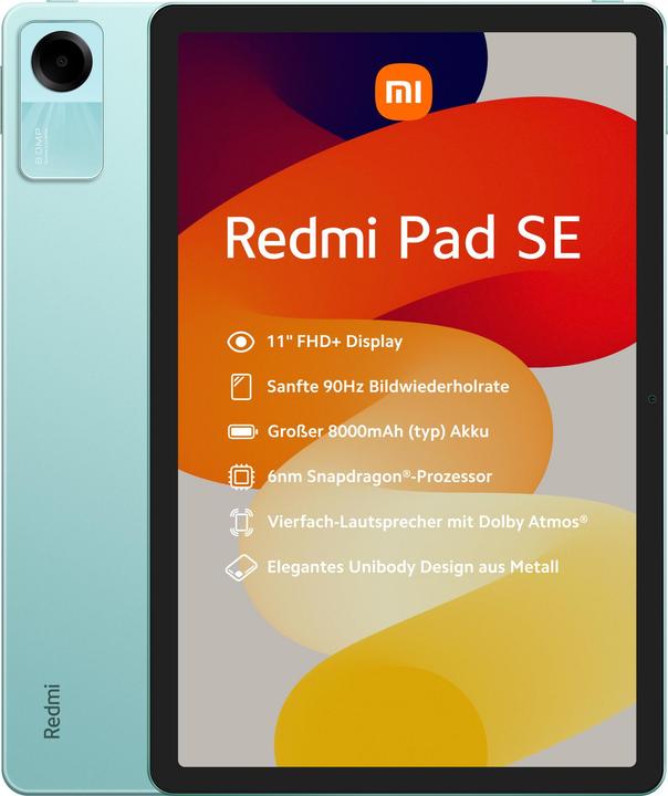 Xiaomi Redmi Pad SE (WLAN uniquement, 11", 128 Go, Vert menthe)