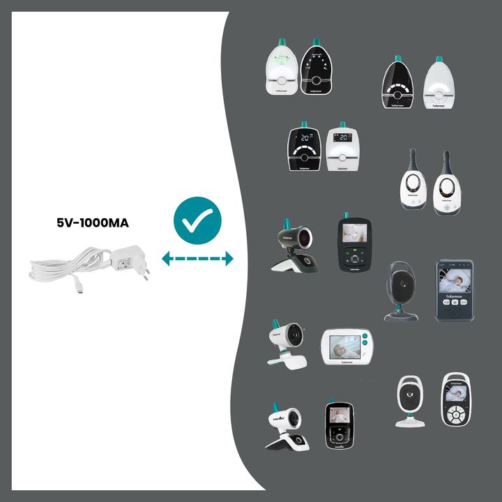 Actual product image Babymoov Power adapter 5V-600mA-Micro USB