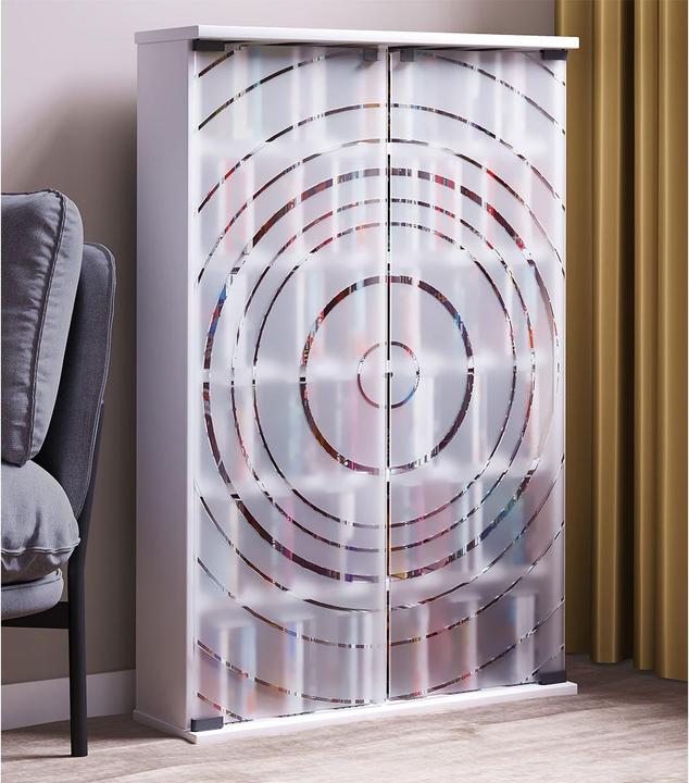 Produktbild VCM Holz CD DVD Stand Regal Glastür Tilano L (60 x 18 x 92 cm)