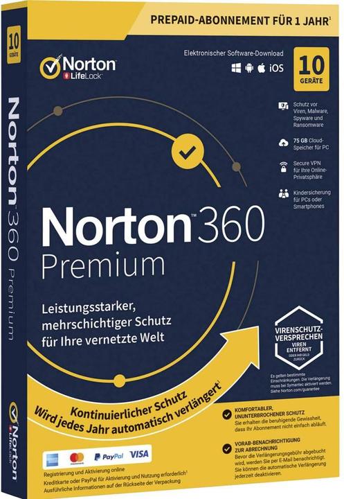 Image du produit Norton 360 Premium (10 Utilisateur, 12 mois)