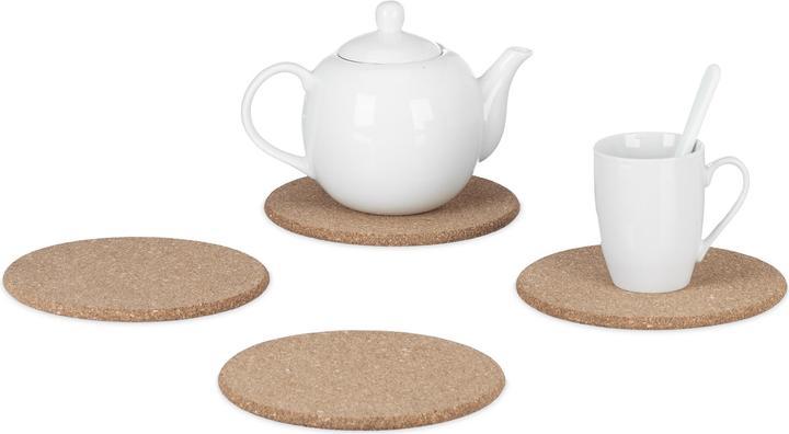 Actual product image Relaxdays Cork coasters (4 x, Pan coaster)