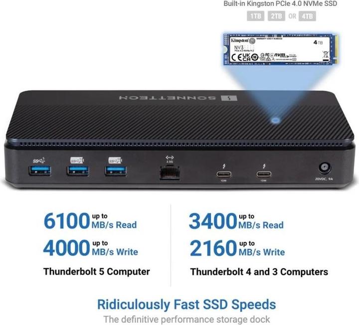 Produktbild Sonnet Echo 13 Thunderbolt 5 SSD Dock - 2TB (Thunderbolt, 4 Ports)