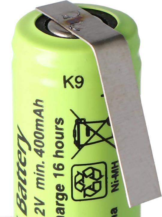 Actual product image GP Batteries Akku GP40AAAM, Size 2/3AAA mit Lötfahne Z-Form (1 pcs., 2/3 AAA, 400 mAh, Rechargeable battery)