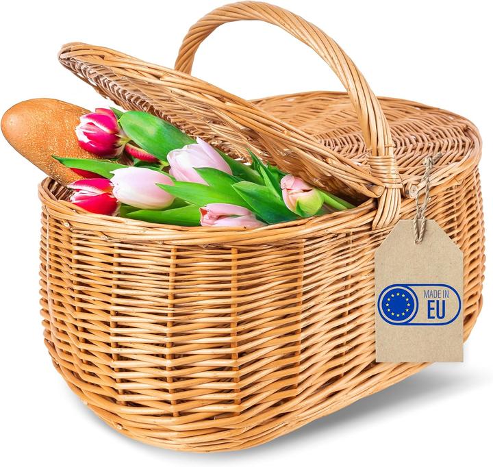 Creative Home Grosser handgeflochtener Picknickkorb mit Henkel