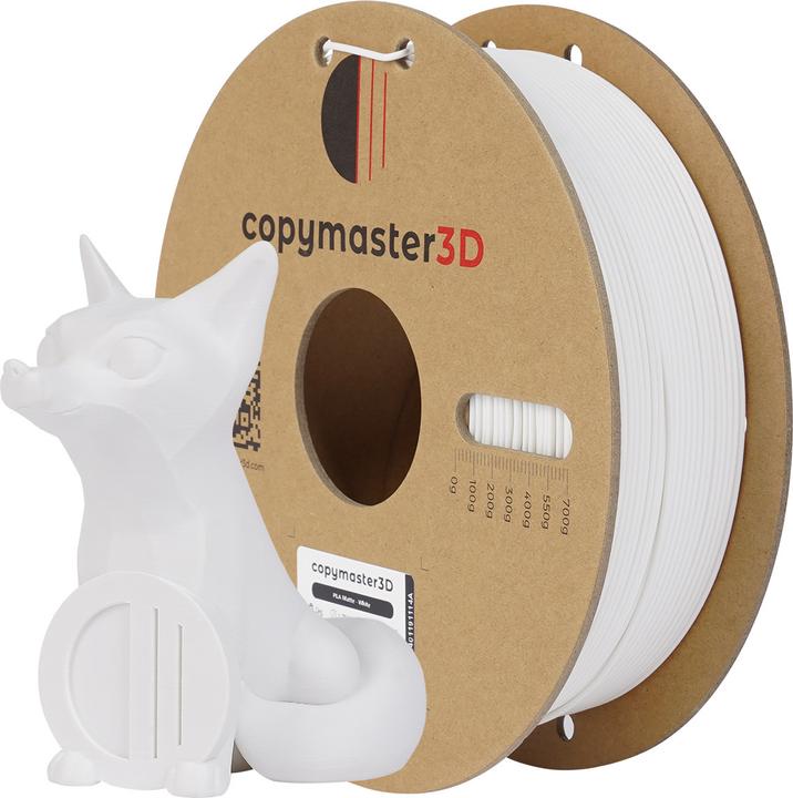Actual product image Copymaster3D PLA Matte Filament for 3D Printer, 1.75 mm, Matte White (PLA, 1.75 mm, 1244 g, White)