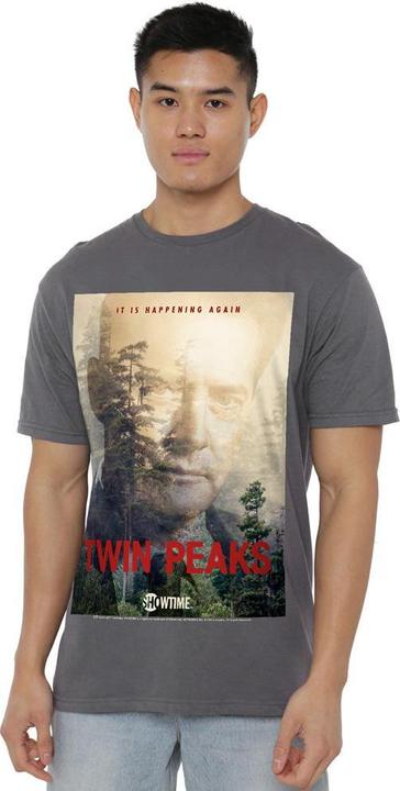 Actual product image Twin Peaks Mens Dale Cooper Poster T-Shirt (XXL)