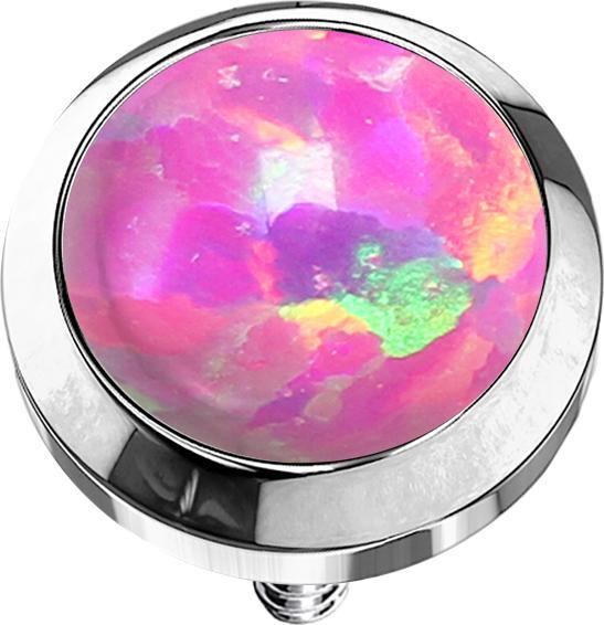 Produktbild Star Piercing Dermal Anchor silber mit Opal pink (ohne Messing, Titan G23)