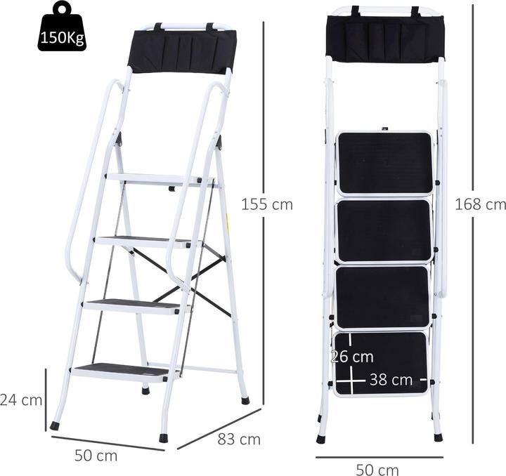 Immagine prodotto Homcom Scaletta con portautensili (Stile, 50 cm)