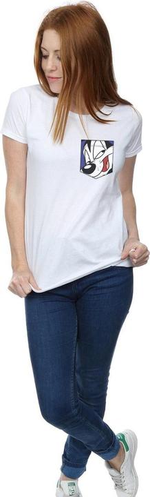 Immagine prodotto Looney Tunes Pepe Le Pew Face Faux Pocket Maglietta Donna (XL)