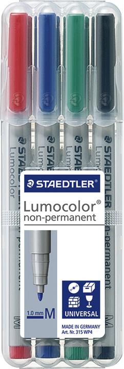Staedtler Lumocolor non-permanent (Mehrfarbig, 1 mm, 4 x)
