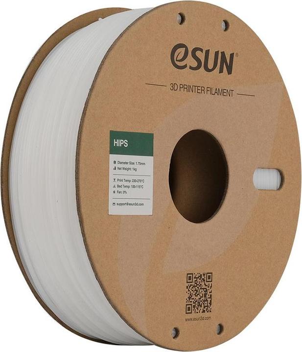 Immagine prodotto eSUN Filamento naturale HIPS 1,75mm 1Kg (INGRESSI, 1.75 mm, 1000 g, Bianco)