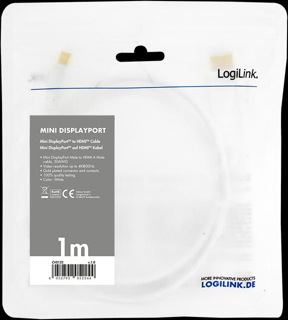 Immagine prodotto LogiLink Mini DisplayPort — HDMI (Typ A) (1 m, DisplayPort)