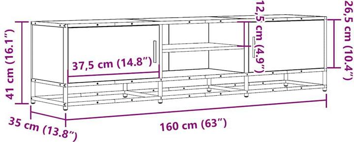 Actual product image VidaXL TV cabinet Lowboard TV cabinet TV table TV furniture Sonoma oak (160 x 35 x 41 cm)