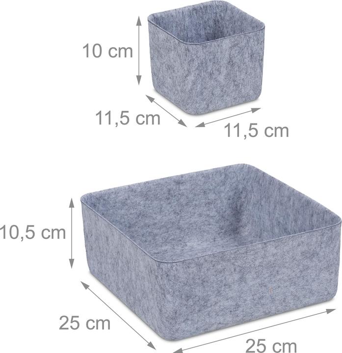 Produktbild Relaxdays 5tlg. Schubladenorganizer-Set (5 x, 25 x 25 x 10.5 cm)